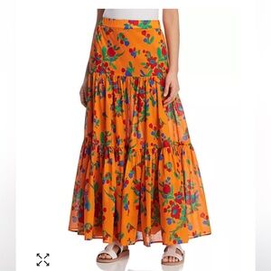 Beautiful floral Tory Burch maxi skirt 🧡🍊🌱